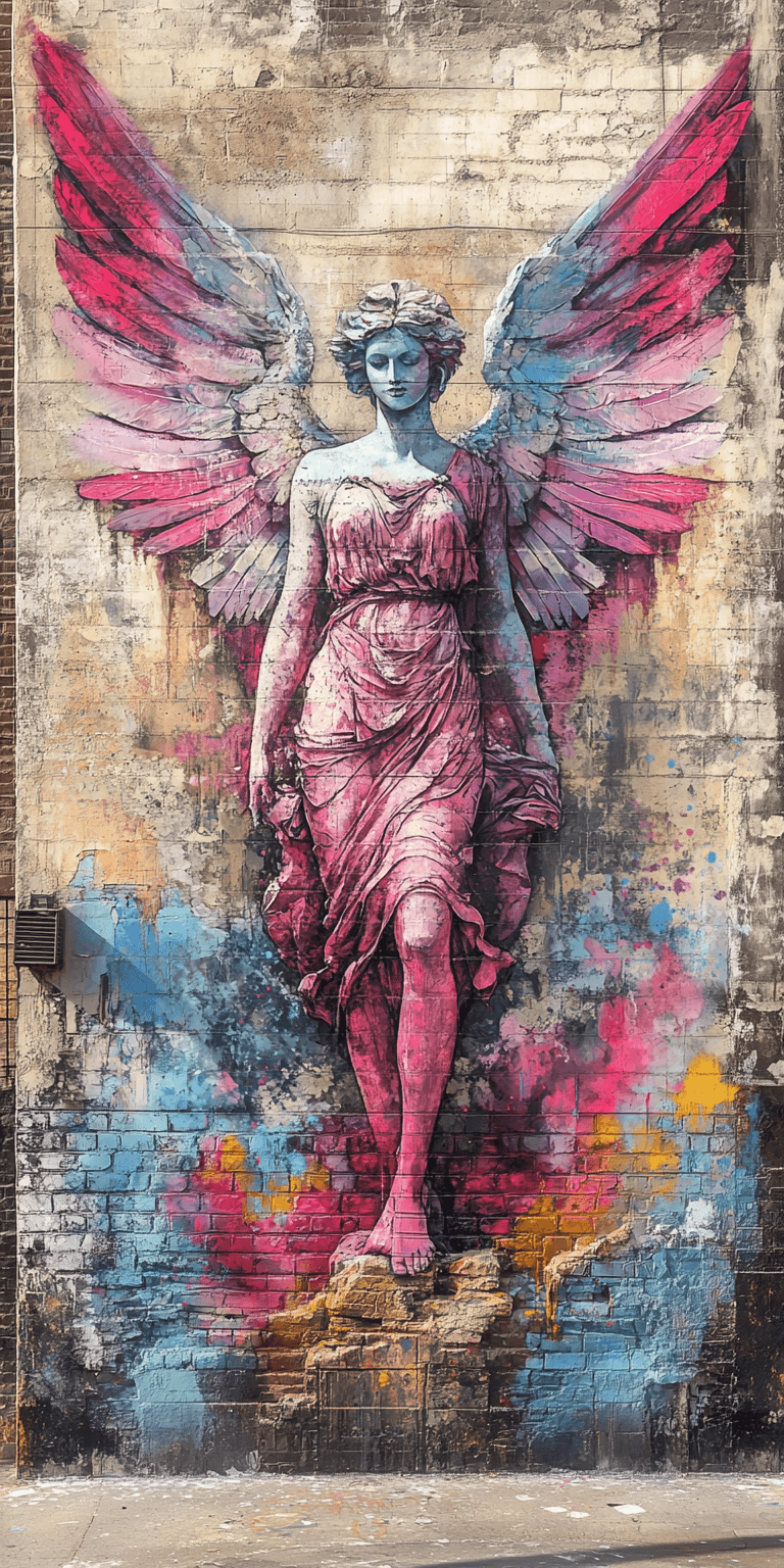 an ancient Greek or Roman Female sculpture with wings